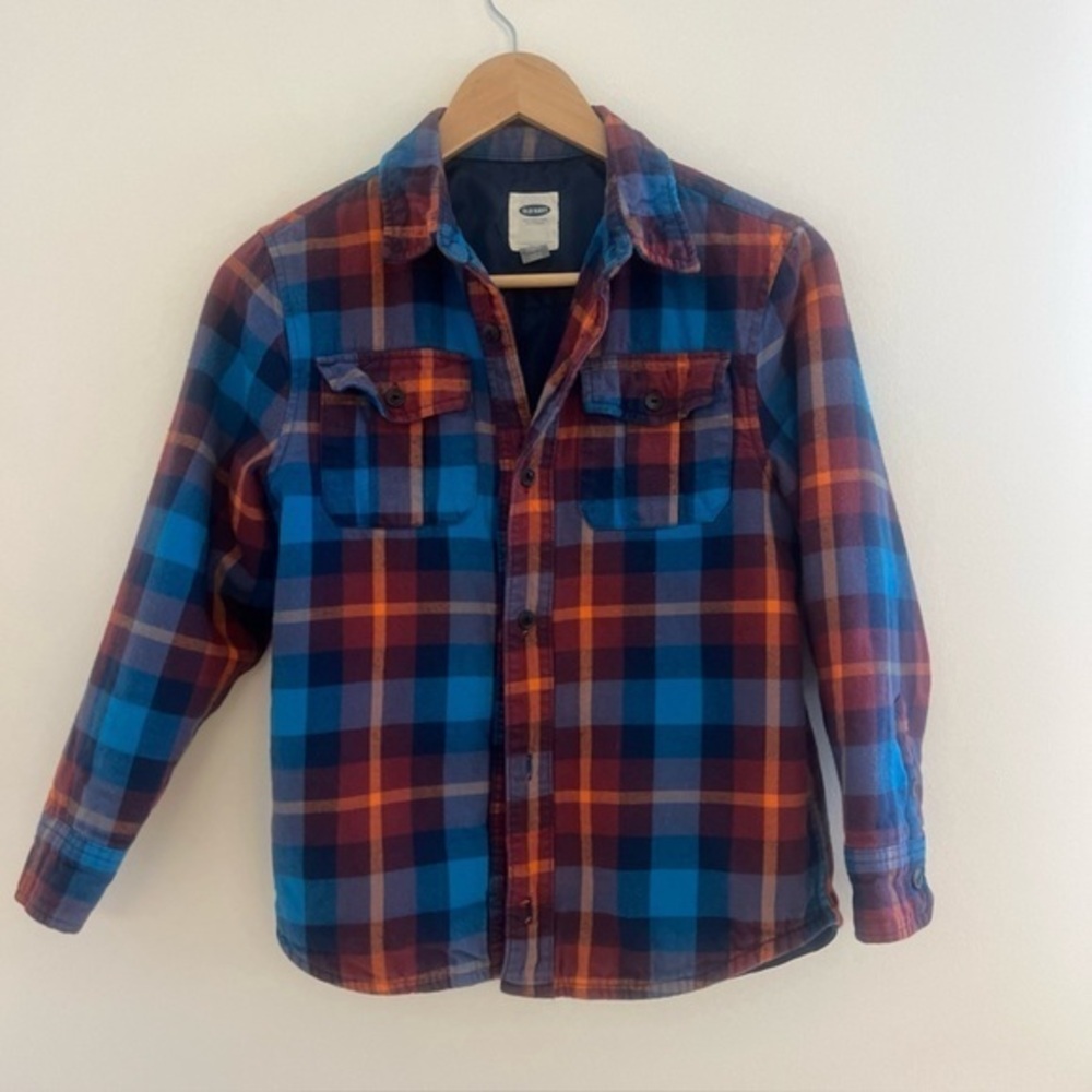 Old Navy Boys Lined Flannel Thick Size 10-12 Cotton Fall Back To School